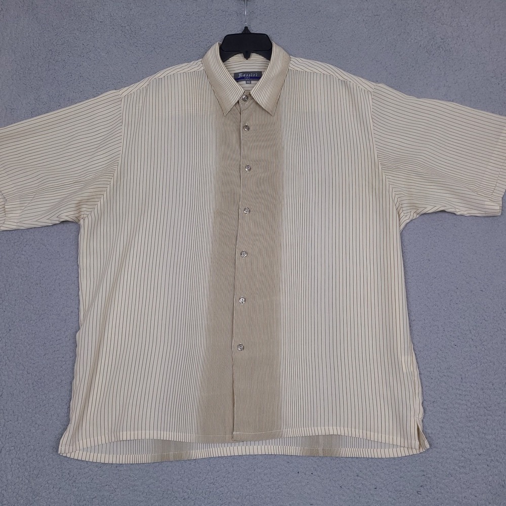 Vintage Bassiri Uomo USA Shirt Mens XXL Button Up Short Sleeve Designer *Read A1